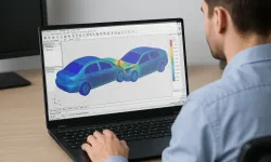 Ingénieur réalisant une simulation de crash