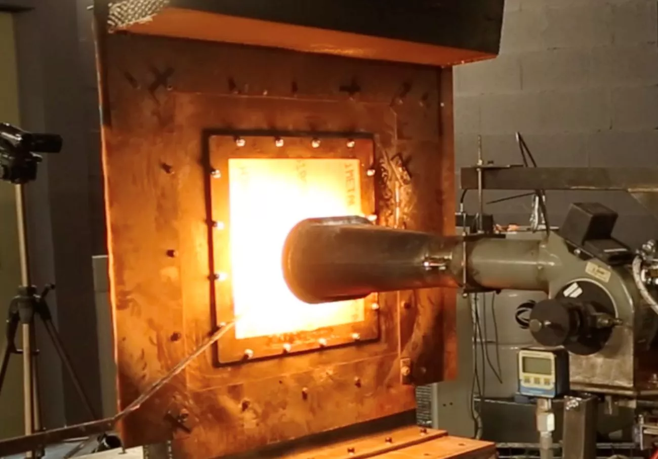 Aeronautical fire test