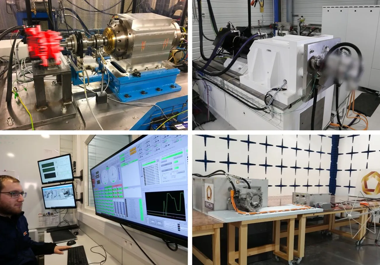 Mosaic of electric motor tests
