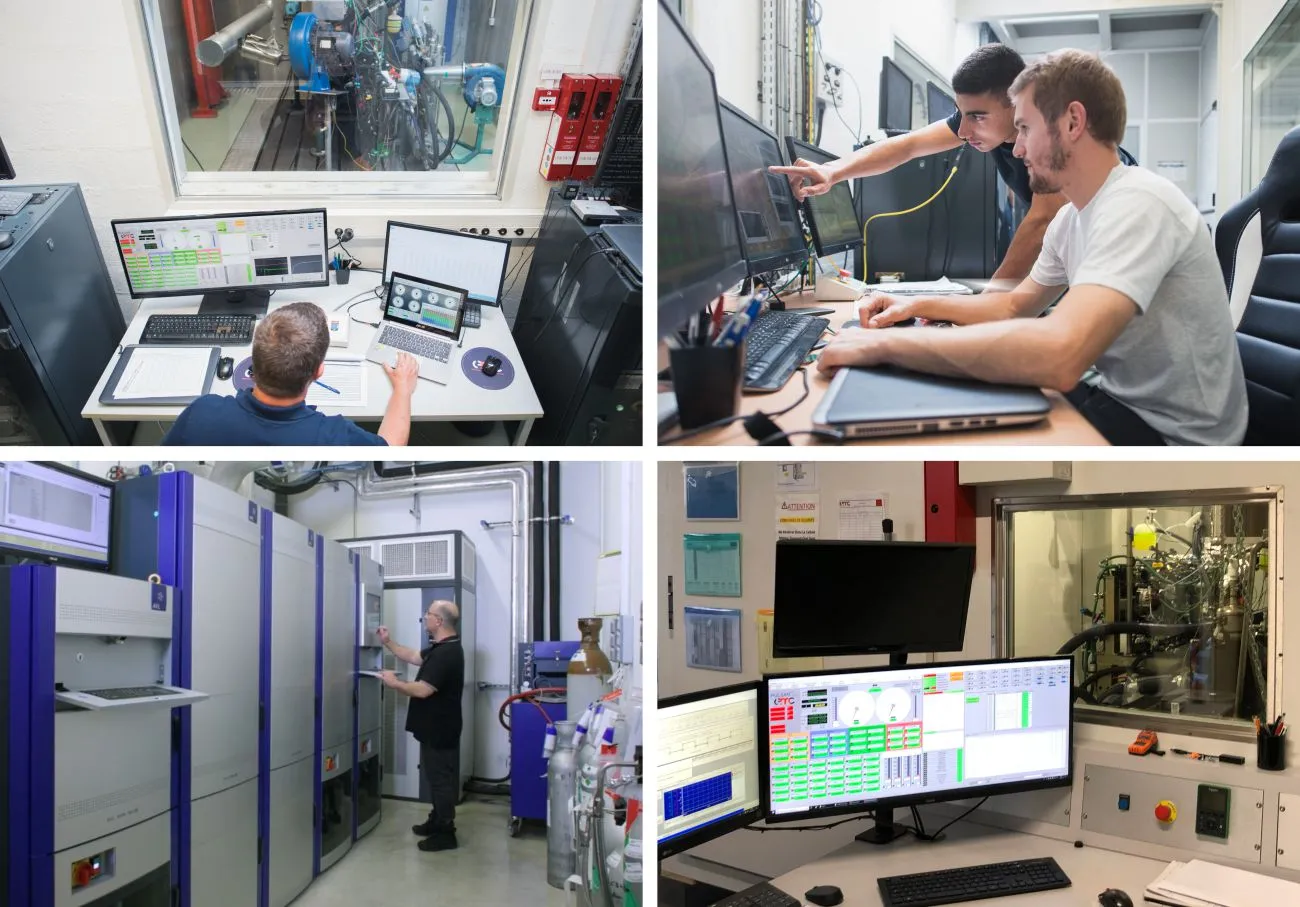 Mosaic of thermal engine tests